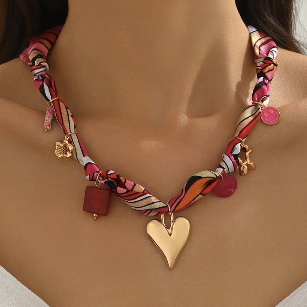Colorful Heart Pendant Necklace